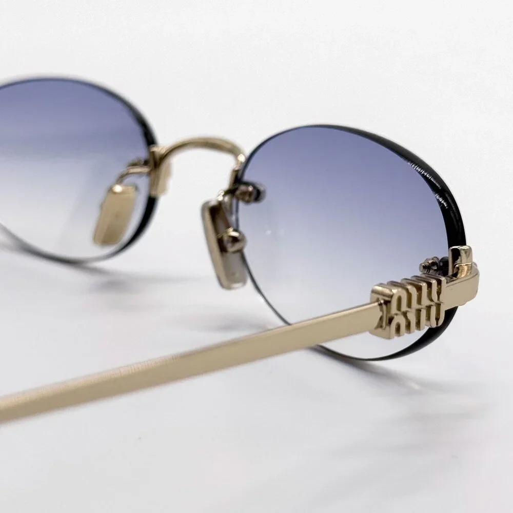 NEW MIU MIU SUNGLASSES MUA54S ZVN80O OVAL GOLD WOMEN MU A54S SMU A54